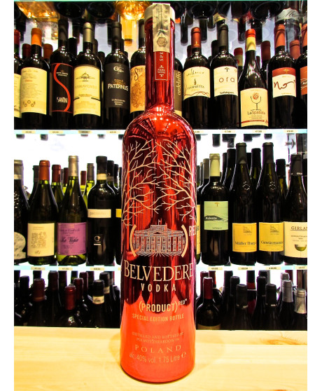 Online sales Belvedere Vodka Limited Edition Red Bottle. Shop online Polish vodka Belvedere Limited Edition 75cl bottle red chro