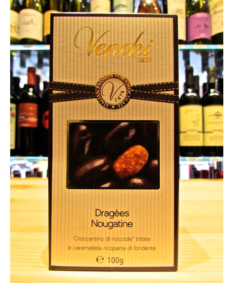 Vendita online scatole di Dragees Venchi di Cuneo. Shop on line Cioccolatini Venchi in scatola, Nougatine, granella di nocciola 