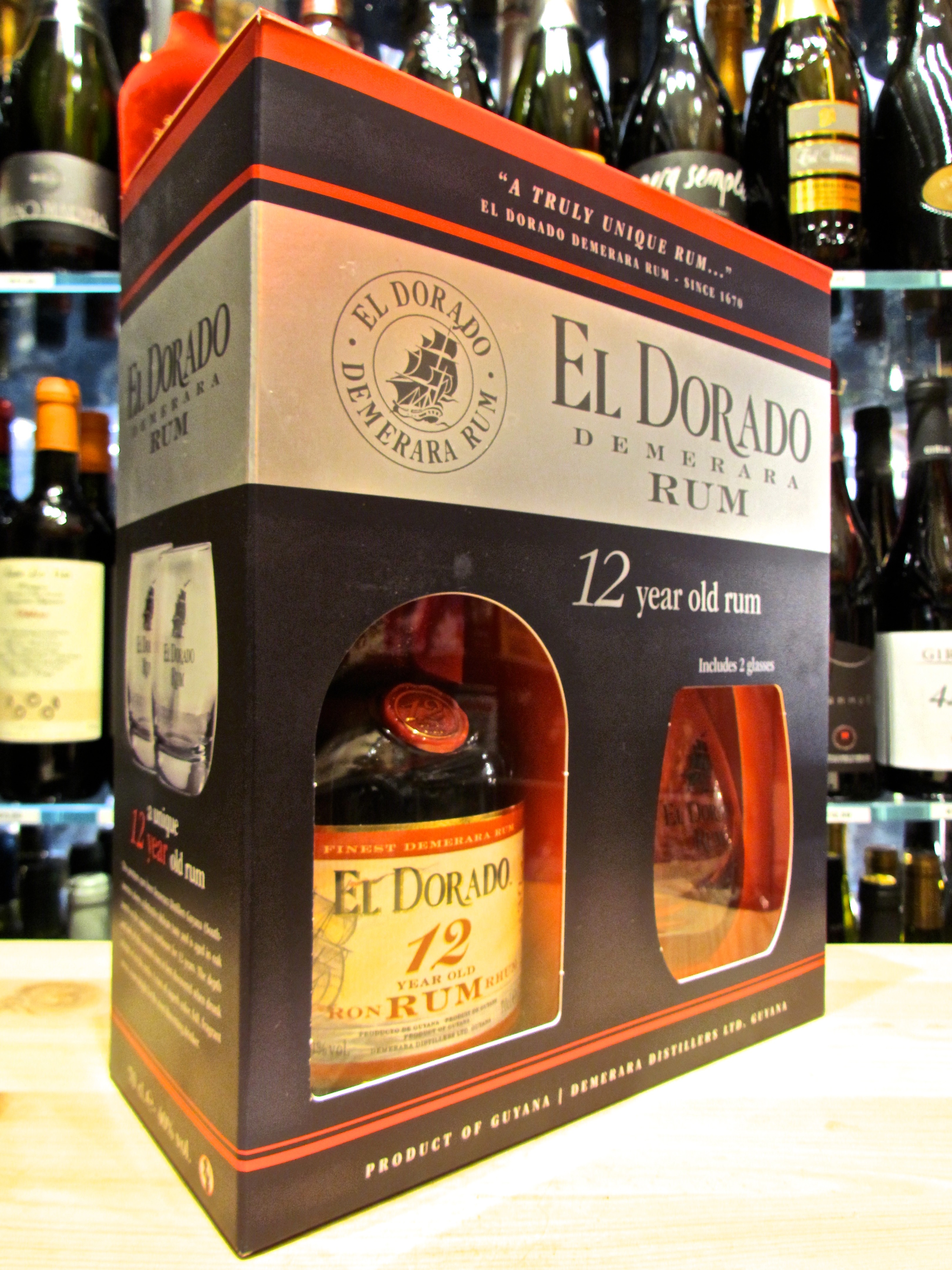 El Dorado 12 Years Old + Bicchiere 40° cl.70 Guyana - Rum - Beccafico Drink  Store