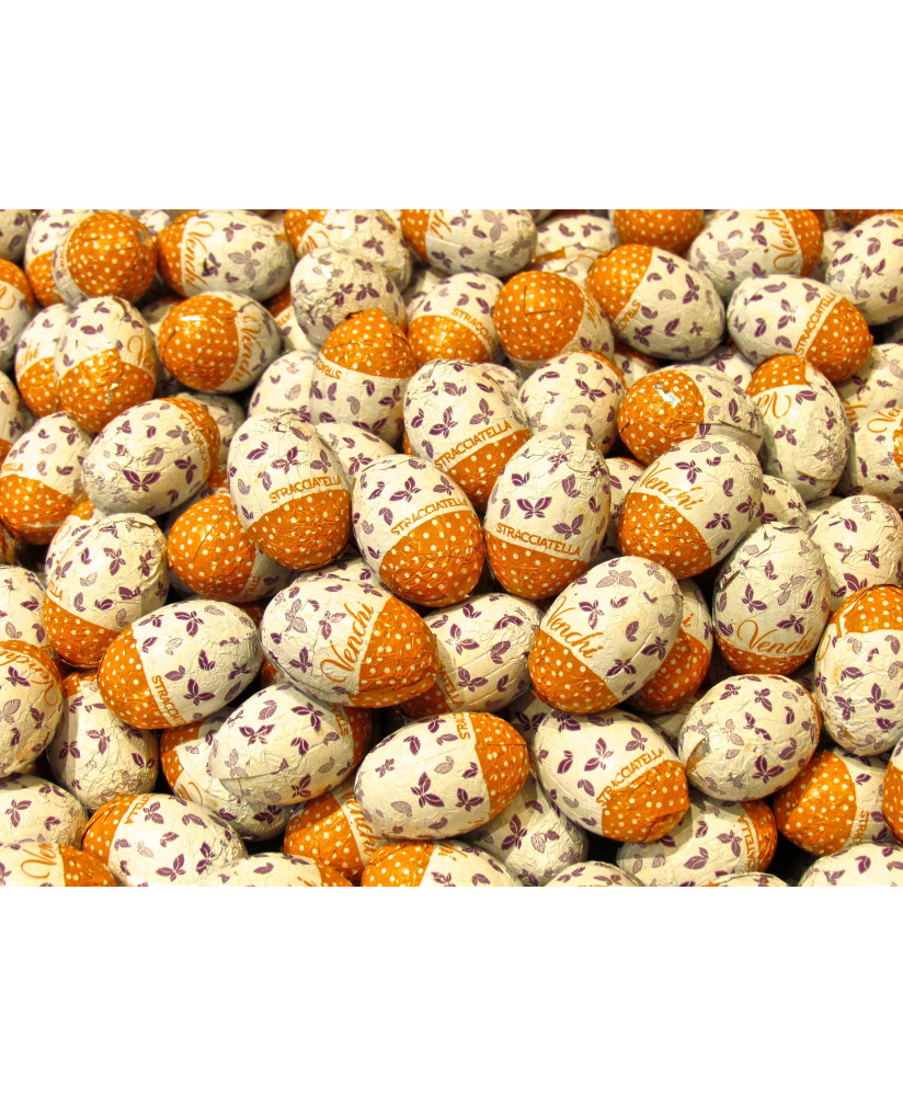 Vendita online ovetti Venchi Stracciatella Nibs, con fave di cacao tostate. Shop on-line ovetti di Pasqua Venchi Unica