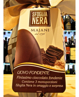 Vendita online uova di Pasqua Majani di cioccolato fondente extra Scorza. Shop on line Uovo Fiat Majani Scorza con cacao amaro. 