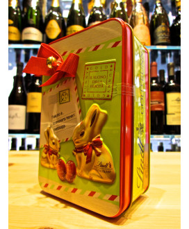 Online sales Metal Box Lindt Gold Bunny, with little bunnies and eggs. Shop online Bunnies, Bunny in a gift box. Best price onli