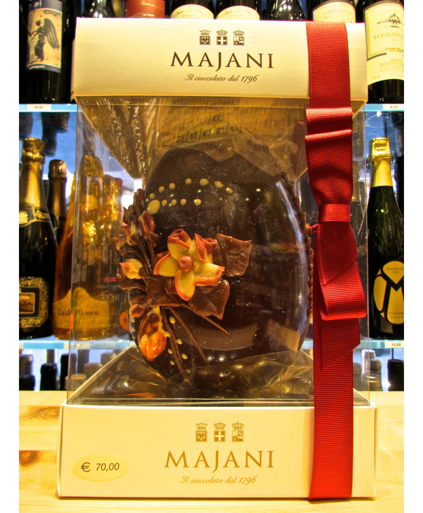 Buy on line italian Easter eggs with surprise Dark Chocolate with decorations handmade. Shop on line easter egg Majani Fiat crem