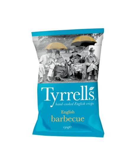 Vendita online Patatine Tyrrells, Patatine al gusto barbecue 150g. Shop online patatine Inglesi Tyrrells