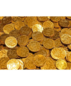 Vendita online Monete di Cioccolato Rossini monetine d' oro al cioccolato al latte a forma di Euro. Shop on-line Cioccolatini. M