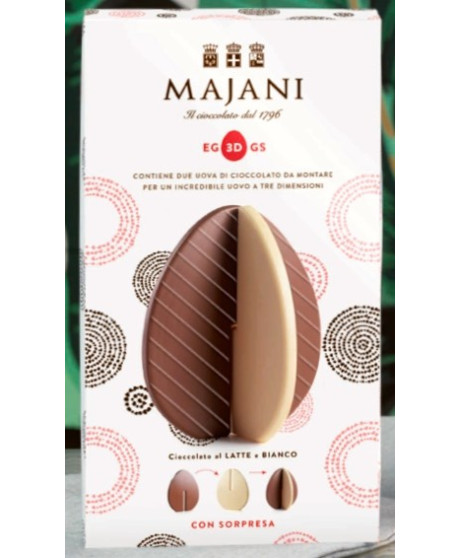 Vendita online uova di Pasqua Bigusto Majani. Shop on line Uovo metà di cioccolato al latte e metà fondente. Miglior prezzo on l