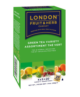 Vendita online tisane di frutta Inglesi London Fruit & Herb assortite al te' verde. Online shop al miglior prezzo tisana