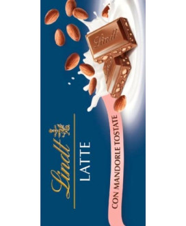 Vendita online tavolette di cioccolato Lindt & Sprüngli al latte con mandorle intere, ricetta originale. Shop on line tavolette