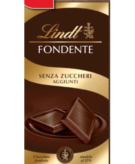 Vendita online tavolette di cioccolato Lindt & Sprüngli senza zucchero di cioccolato fondente con maltitolo. Shop on line tavole