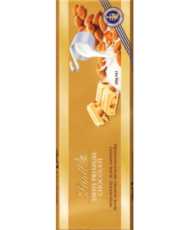 Vendita online tavolette grandi di cioccolato Lindt & Sprüngli bianca con mandorle e croccante. Shop on line tavolette di ciocco