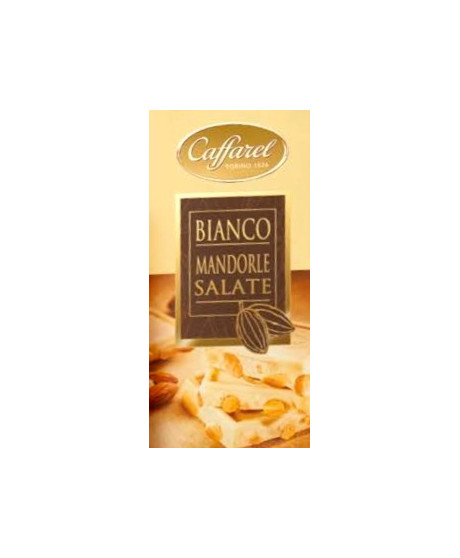 Vendita online tavolette di cioccolato Caffarel di Torino, Cioccolata Bianca con Mandorle e Pistacchi salati - 150g. Shop on lin