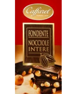 Online sales chocolate bars Caffarel of Turin, dark 57% cocoa with IGP Piedmont Hazelnuts Whole - 150g. Shop on line Italian Caf