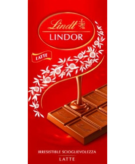 Vendita online tavolette di cioccolato Lindt & Sprüngli Lindor rossa al latte. Shop on line tavolette di cioccolato Lindt Lindor