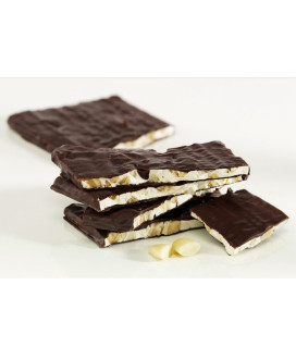 Online sales Scaldaferro nougat, covered in chocolate, nougat Veneto. Shop online bar of nougat brittle sun almonds, covered wit