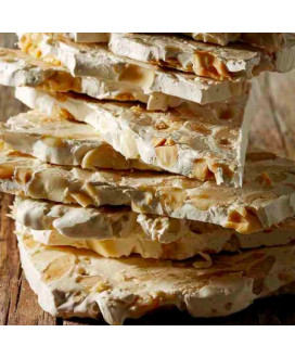 Online sales Scaldaferro nougat, covered in chocolate, nougat Veneto. Shop online bar of nougat brittle sun almonds, covered wit