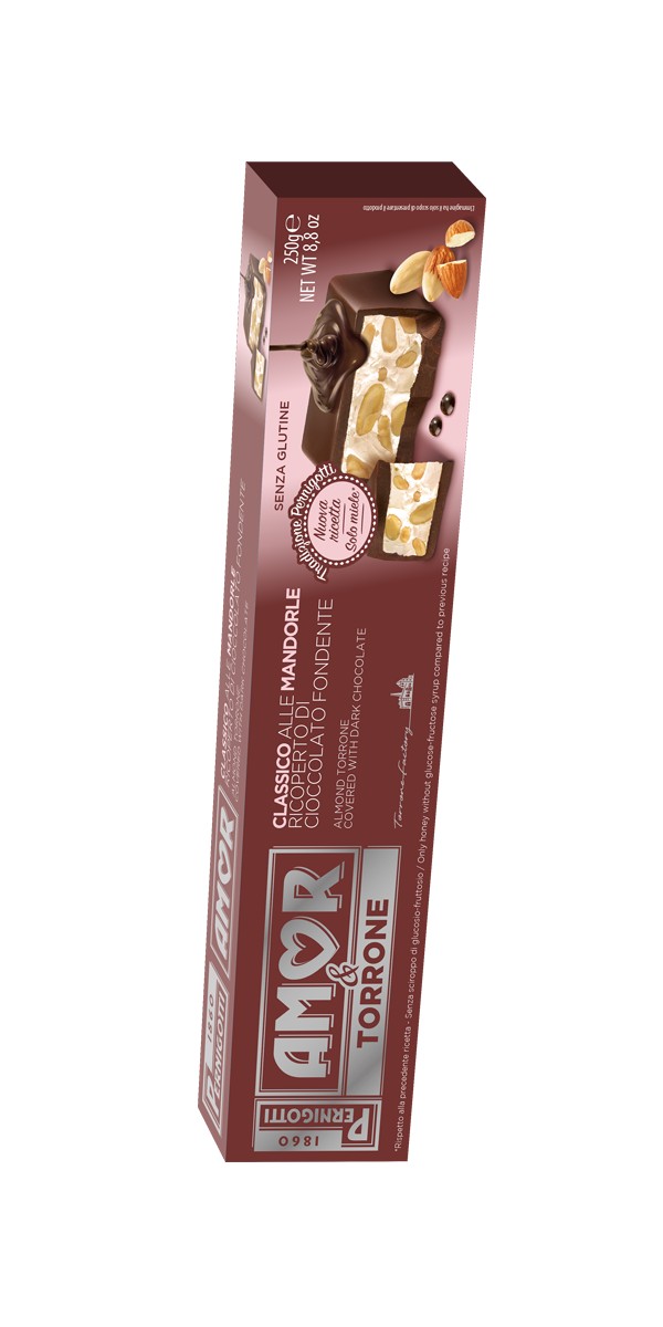 Buy online sales Italian Nougat Pernigotti Amor, almond covered with  chocolate. Shop online nougat and prices.