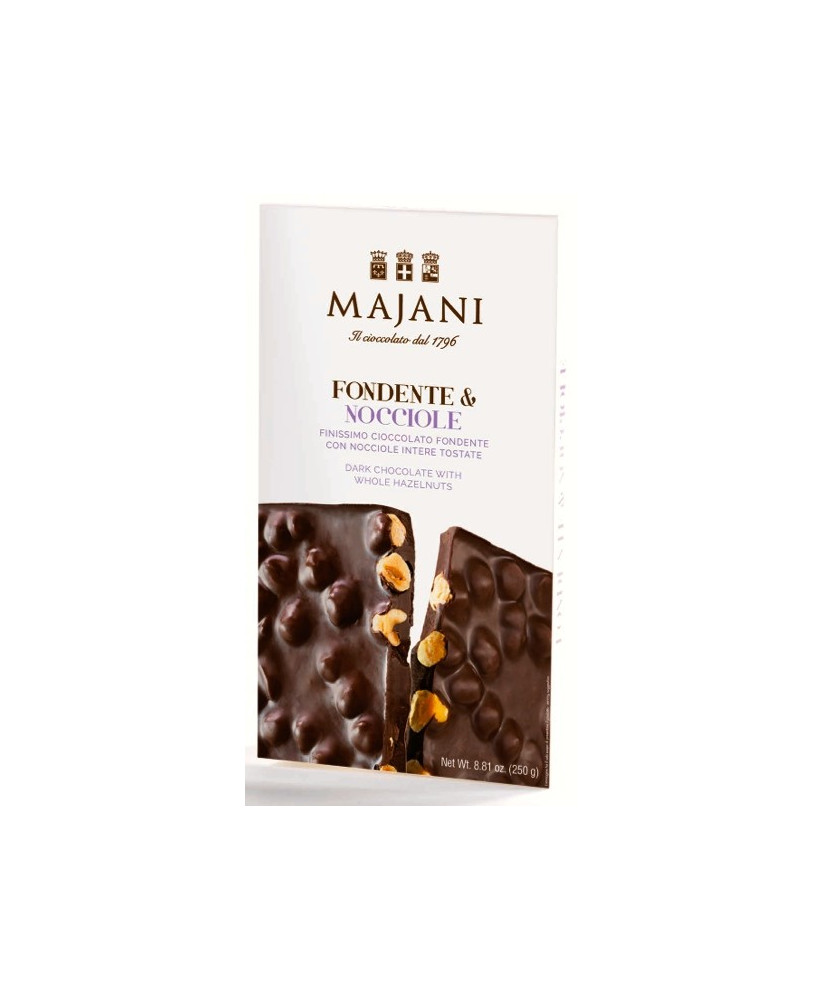 Vendita online tavolette di cioccolato Majani fondente con nocciole. Shop on line Majani tavolette