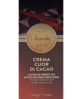 Vendita online tavolette di cioccolato Venchi fondente Cuor di Cacao di cacao. Shop on line cioccolata fondente di qualita' Venc