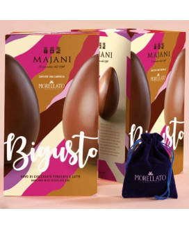 Vendita online uova di Pasqua Bigusto Majani. Shop on line Uovo metà di cioccolato al latte e metà fondente. Miglior prezzo on l