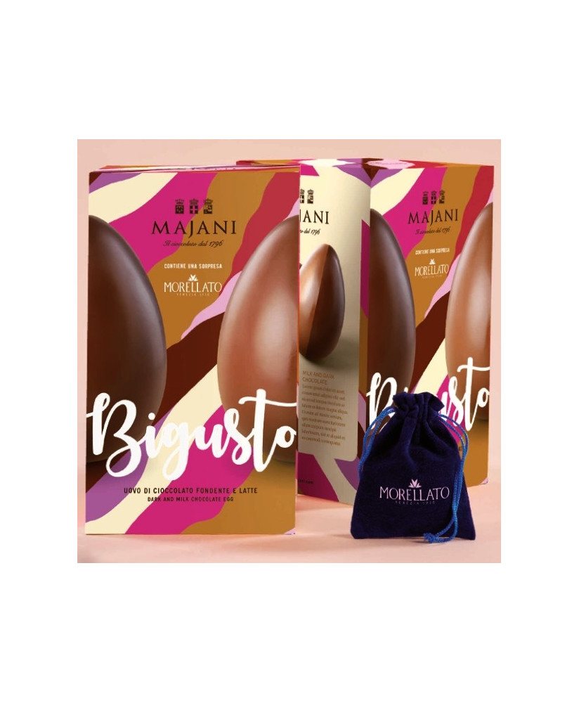 Buy on line italian Easter eggs with surprise duble taste milk and dark chocolate. Shop on line easter egg Majani Fiat cremino, 