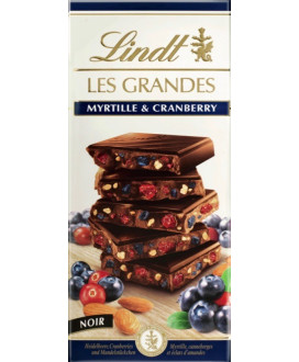 Lindt Les Grandes chocolate bars with myrtille and cranberry shop online | corso101.com