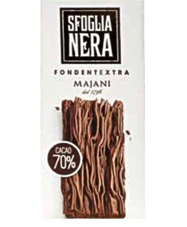 Vendita online tavolette di cioccolato fondente Majani Scorza Sfoglia Nera. Shop on line cioccolata Majani 