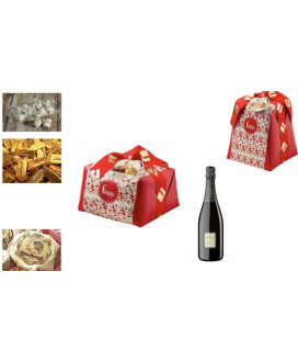 Vendita online confezioni Natale 2014 scatole con panettone artigianale Filippi, Torrone, cioccolatini e prosecco o franciacorta