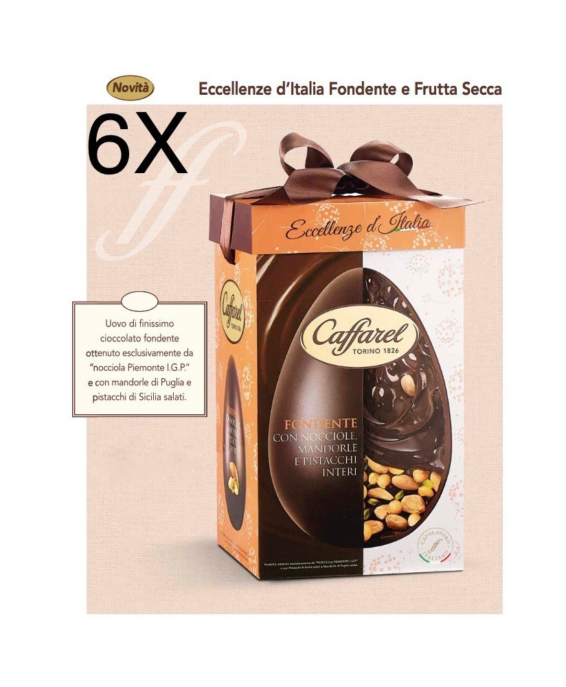 (3 uova X 530g) Caffarel - Fondente con Nocciole, Mandorle e Pistacchi interi