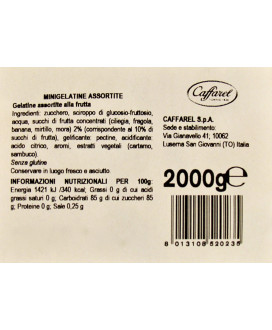 Caffarel, Mini Gelatine di pura frutta. Vendita online caramelle gelées Minifruttine caffarel con il 50% di frutta a € 15,00 al 