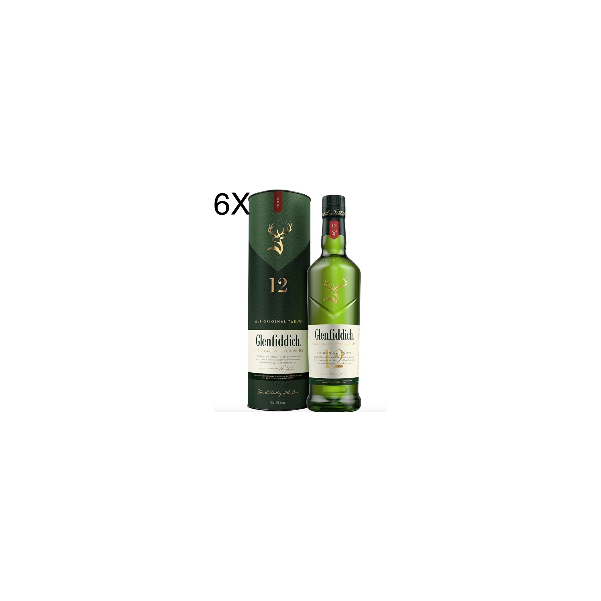 Glenfiddich Scotch Whisky 12ans d’Age 40°-70cl