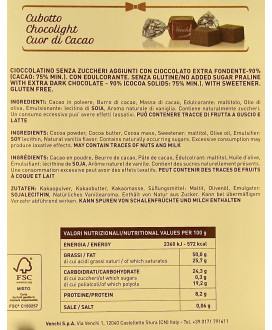 vendita online cioccolatini artigianali piemontesi SENZA ZUCCHERO con nocciola piemontese igp cubotto chocolight fondente e gian