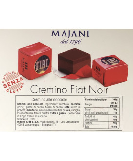 Vendita online Cremini Fiat Extra Noir Rossi di Majani Bologna a €32.00 al Kg. Shop on-line cioccolatino cremino Majani fondente