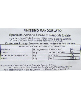 Vendita online Finissimo Mandorlato di Cologna Veneta Casa del Dolce di Fausto Bertolini. Il miglior Torrone Mandorlato