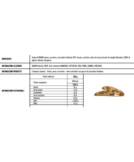 Vendita online Cantuccini con gocce di cioccolato fondente, del biscottificio Antonio Mattei di Prato. Shop on line biscotti di