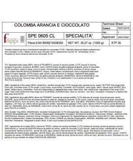 Colombe artigianali Filippi Prezzi. Colomba Arancia e Cioccolato Ecuador. Vendita online colombe di Pasqua Filippi prezzo