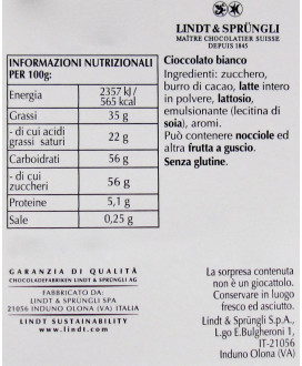 Vendita online Uovo di Pasqua di Cioccolato Bianco con sorprese da bambini Lindt & Sprüngli linea Lella con Allegre Sor