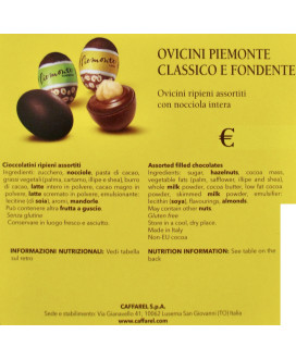 Vendita online ovetti Piemonte Caffarel con nocciole tritate, al latte e fondenti. Shop on-line ovette Caffarel Nocciolotto