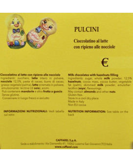 Vendita online Cioccolatini a forma di Pulcino Caffarel, ripieni al gianduiotto. Shop on line cioccolatini di Pasqua ripieni di