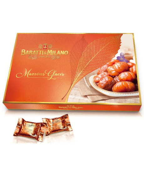 Buy online Italian Marrons Glaces whole Baratti & Milano. Best price glazed chestnuts Baratti. Shop sales