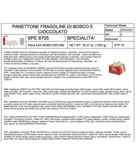 Filippi - Panettone - Wild Strawberries and Milk Chocolate - 1000g - NEW