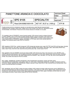 Vendita online panettone Filippi Arancia e Cioccolato Domori. Shop on line panettoni artigianali della pasticceria Filippi, prod