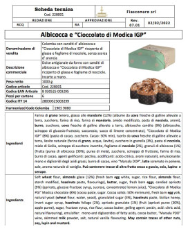 FIASCONARO - COLOMBA ALBICOCCA E CIOCCOLATO - 1000g