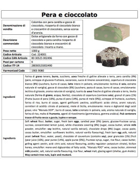 FIASCONARO - COLOMBA PERA E CIOCCOLATO - 1000g