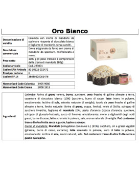 FIASCONARO - COLOMBA ORO BIANCO - MANDORLE - 1000G