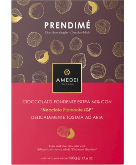 Vendita online Prendimè Amedei Tuscany. Shop on line tavolette di cioccolato fondente extra con nocciole intere Varietà Tonda e