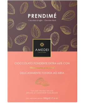 Vendita online Prendimè Amedei Tuscany. Shop on line tavolette di cioccolato fondente extra con Mandorle intere Varietà Avola. M