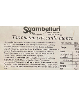 Online sales Nugat Sgambelluri. Shop online nougat covered Salvatore Sgambelluri. Crunchy almonds