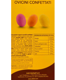 Online sales Eggs stuffed with candied hazelnut chocolate Lindt of pastel colors. Shop online Ovette pelleted filled with giandu