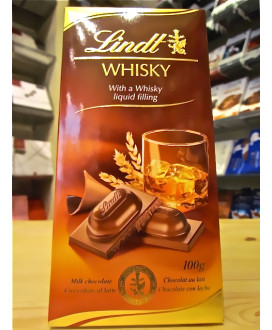 Vendita online tavolette di cioccolato Lindt & Sprüngli alcoliche al latte ripieno liquido di Whisky. Shop on line tavolette di 