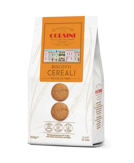 Shop online biscuits Corsini with Cereals, classic biscuits, Biscuits Corsini with whole wheat flour, Biscuits with honey.